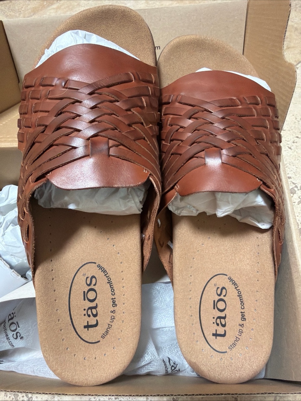 Taos Guru Leather Slide Sandals